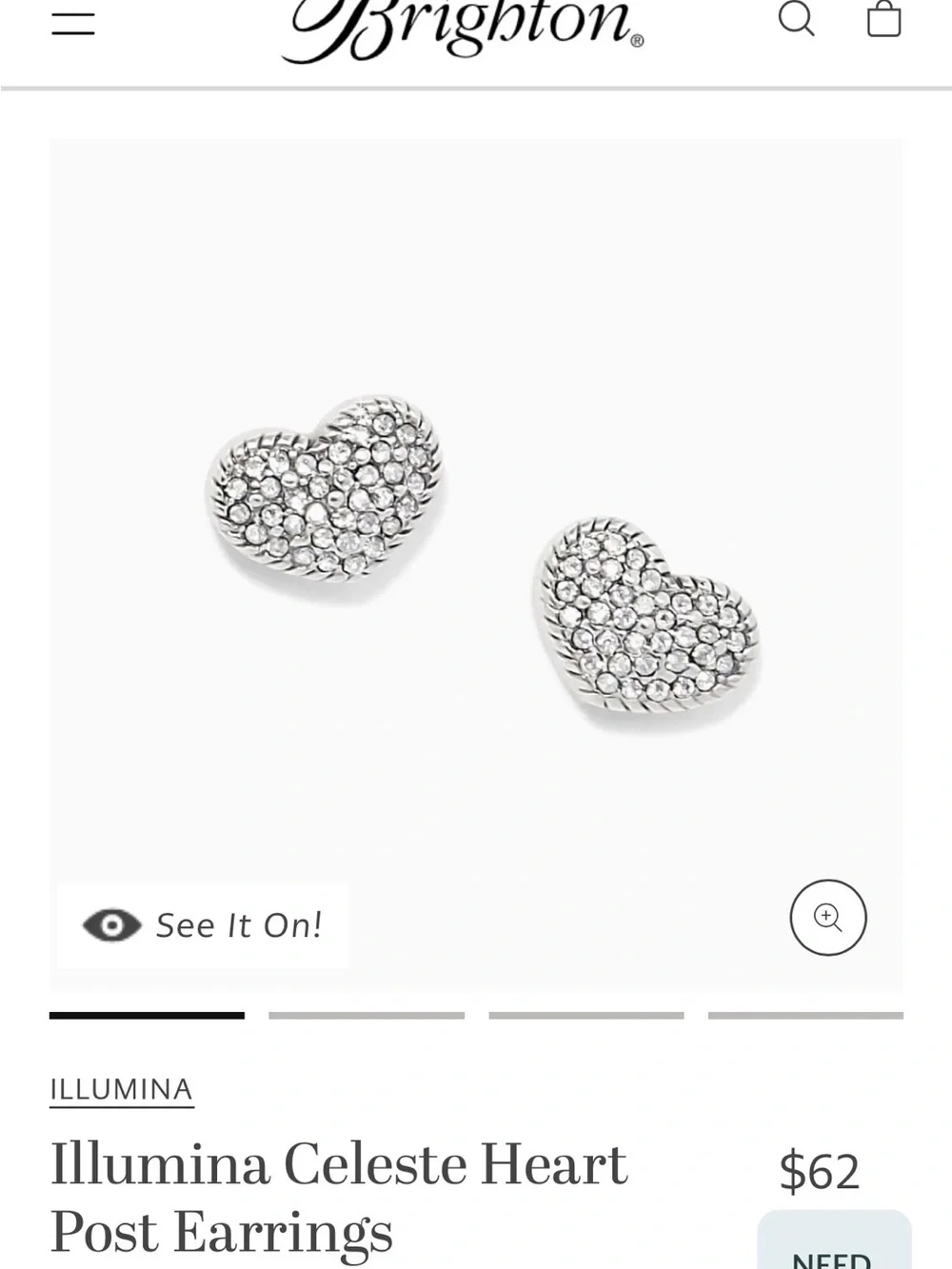 Brighton Illumina Celeste Heart Post Earrings